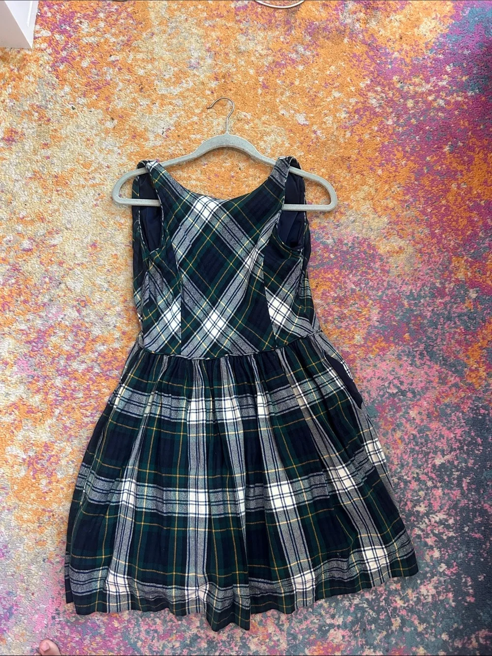 Polo by Ralph Lauren Navy, Green and White Plaid Sleeveless Dress